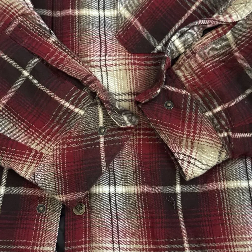 Legendary Whitetails Men’s XL Plaid Hooded Flannel Shirt Jacket Quilted Lined
